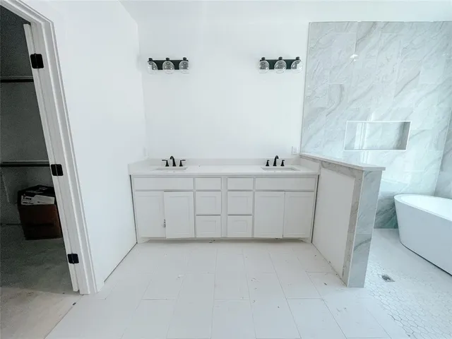 a view of cabinets and sink