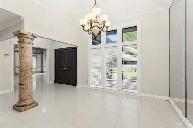 a view of livingroom with chandelier
