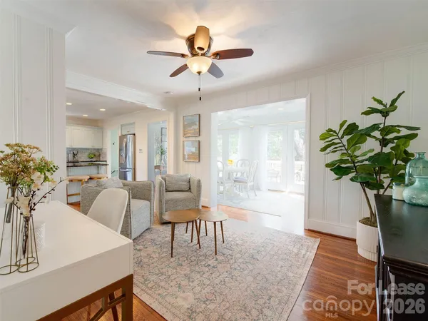 a living room with furniture