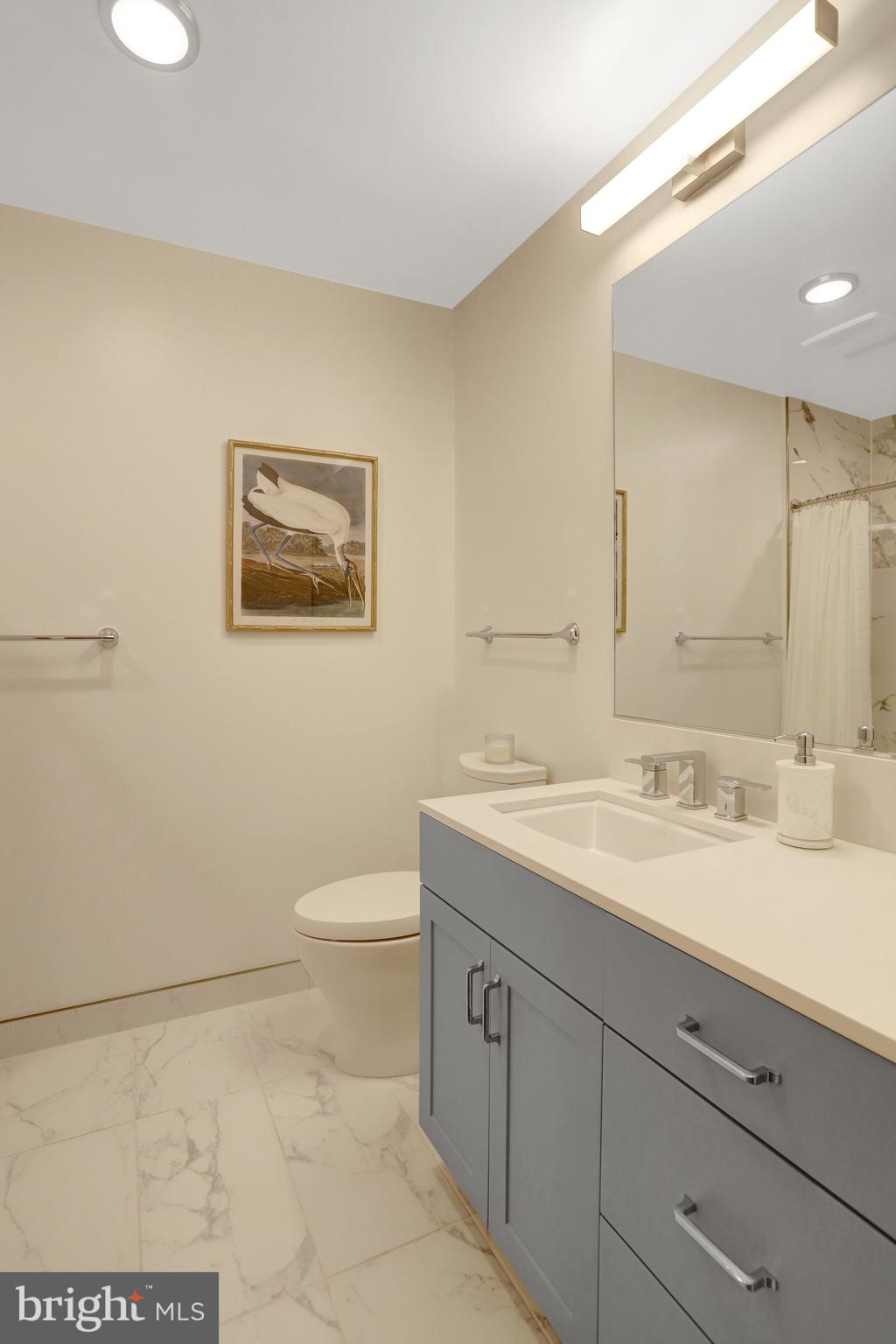 801 North Fairfax Street, Unit 314 Alexandria, VA 22314 - Photo 26 of 61 a bathroom with a toilet a sink and mirror