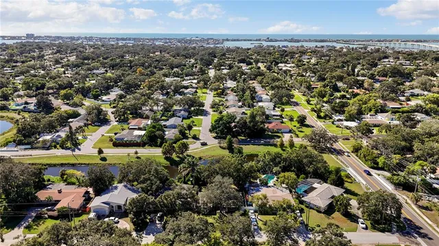 an aerial view of a city with lots of residential buildings