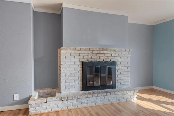 a room with fireplace