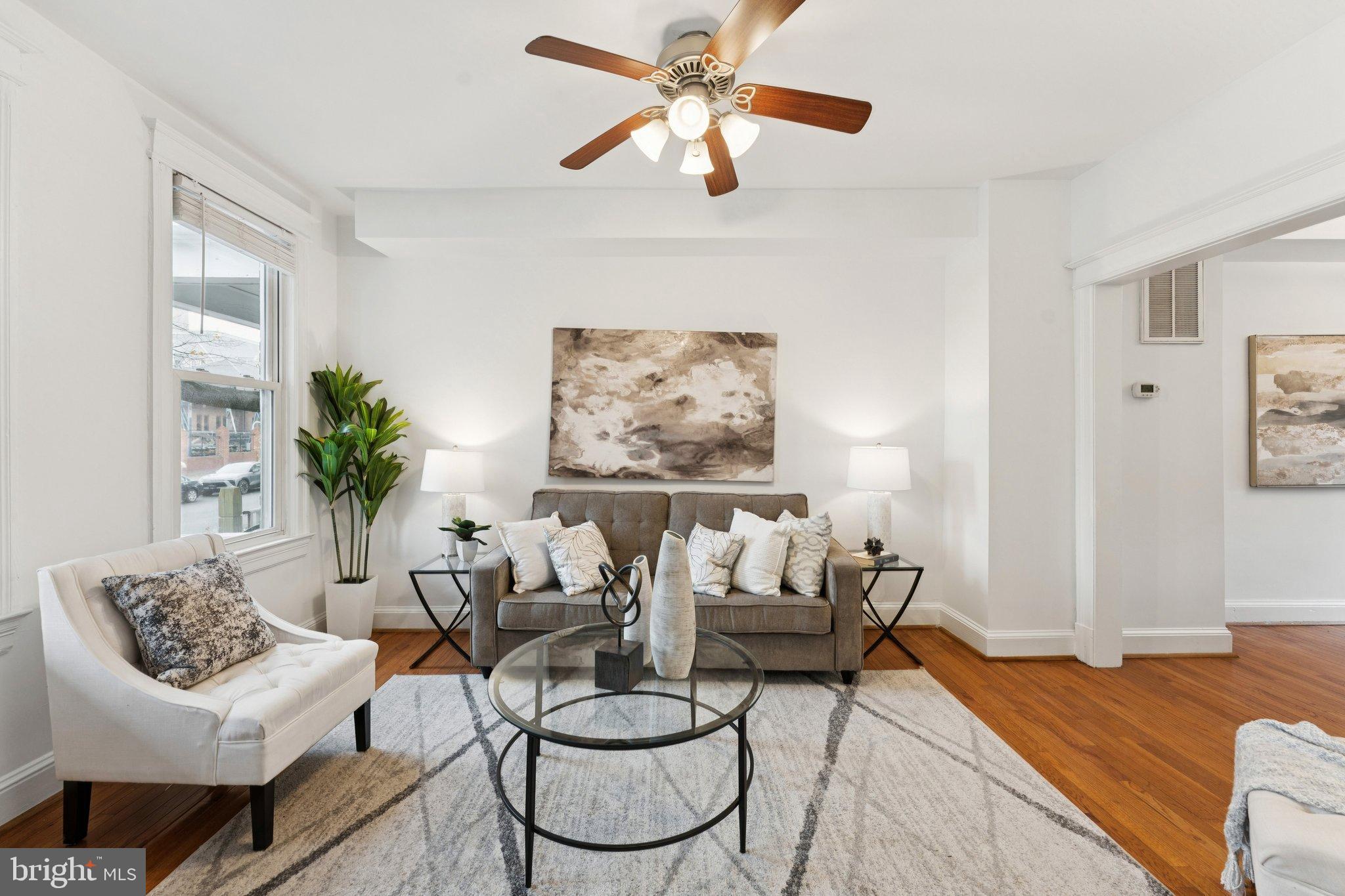 2215 2nd Street Northwest Washington, DC 20001 - Photo 3 of 34 a living room with furniture or couch and a potted plant