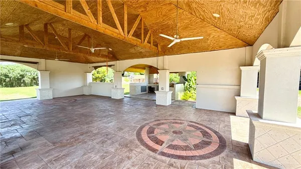 a living room with a large window