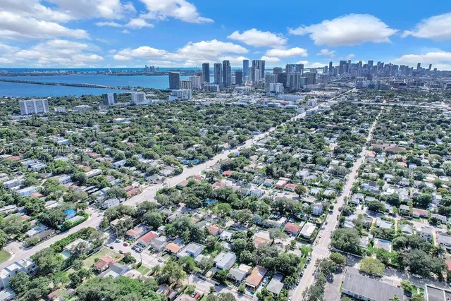 an aerial view of a building