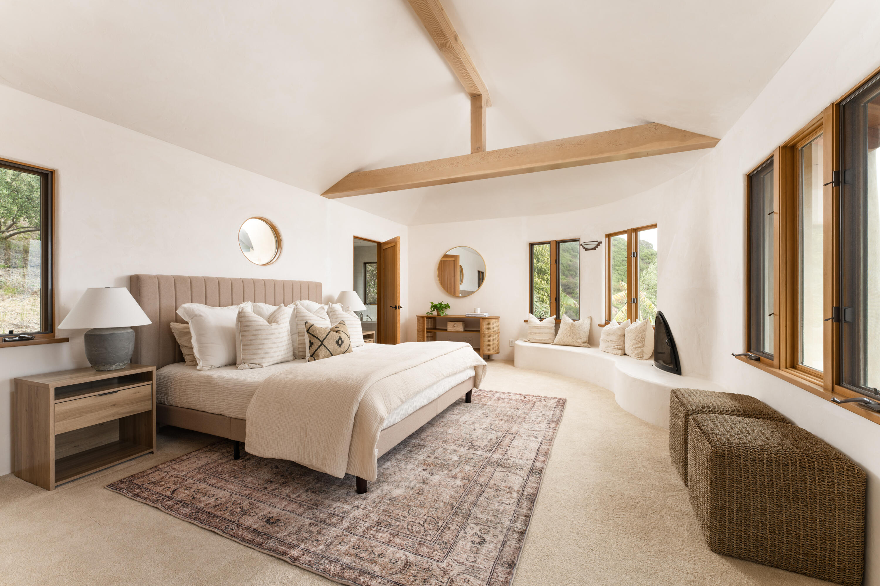 1480 Mission Canyon Road Santa Barbara, CA 93105 - Photo 14 of 38 a bedroom with a large bed and a window