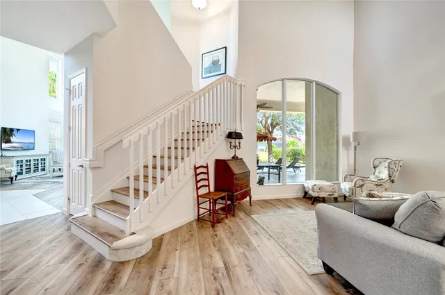 a living room with furniture