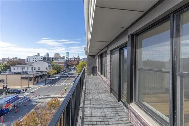 a building outdoor space with patio furniture