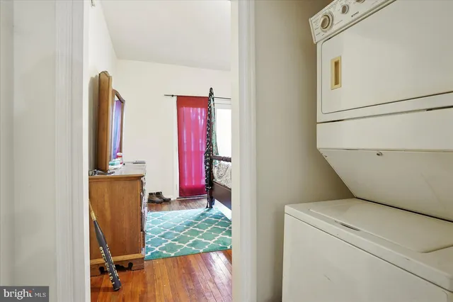 a utility room with a window dryer and washer