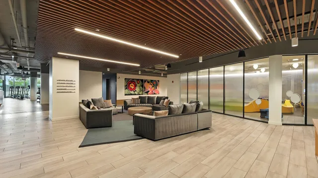 a living room with furniture