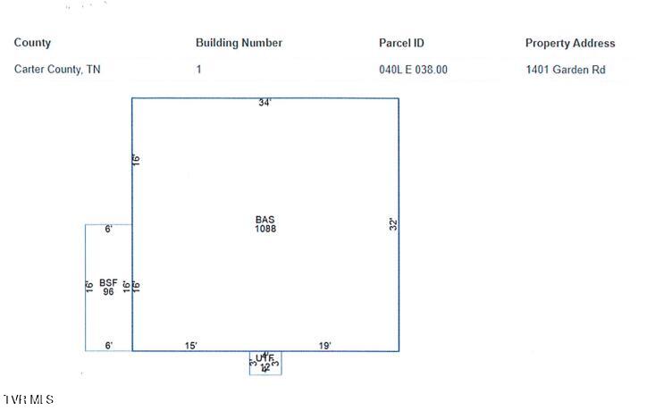 1401 Garden Road Elizabethton, TN 37643 - Photo 26 of 37 FootPrint pf house