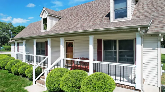 an aerial view of a house