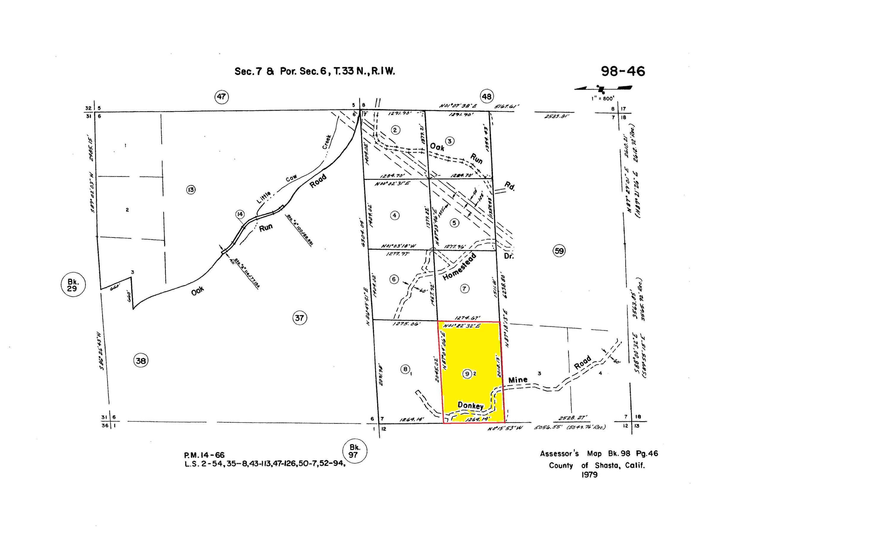59-acres Donkey Mine Road Oak Run, CA 96069 - Photo 46 of 46 Q assessors map