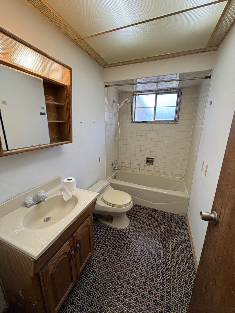 17226 Community Street Lansing, IL 60438 - Photo 7 of 24 a bathroom with a sink a toilet and mirror
