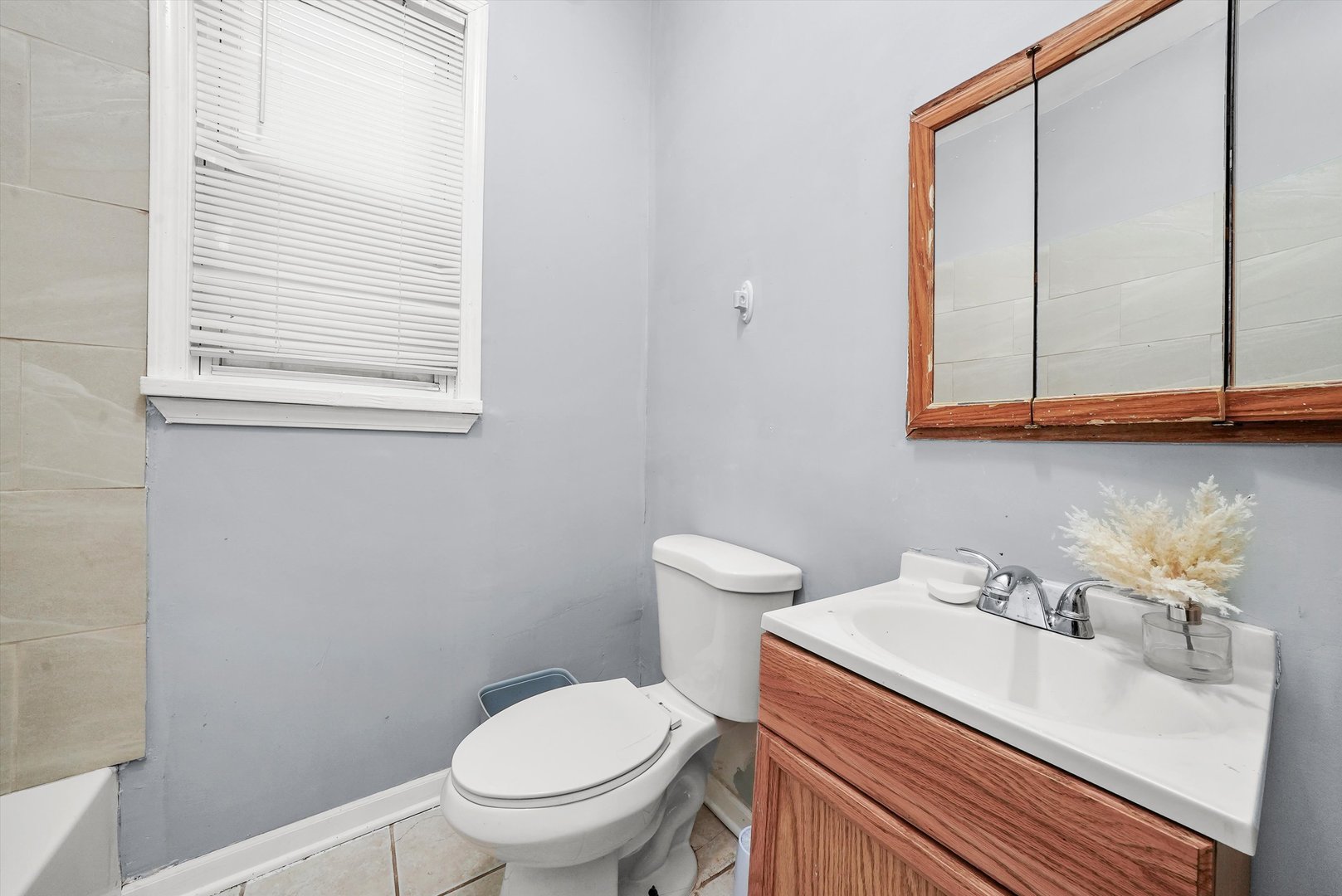 5014 South Paulina Street Chicago, IL 60609 - Photo 11 of 38 a bathroom with a sink a toilet and a mirror