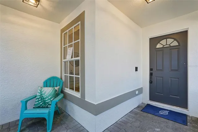 a living room with a couch and a table