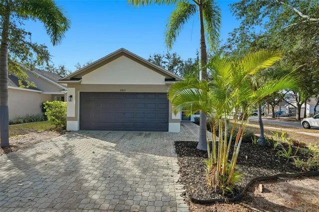 a view of a house with a tree and a yard
