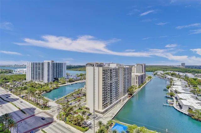 a view of a city with tall buildings