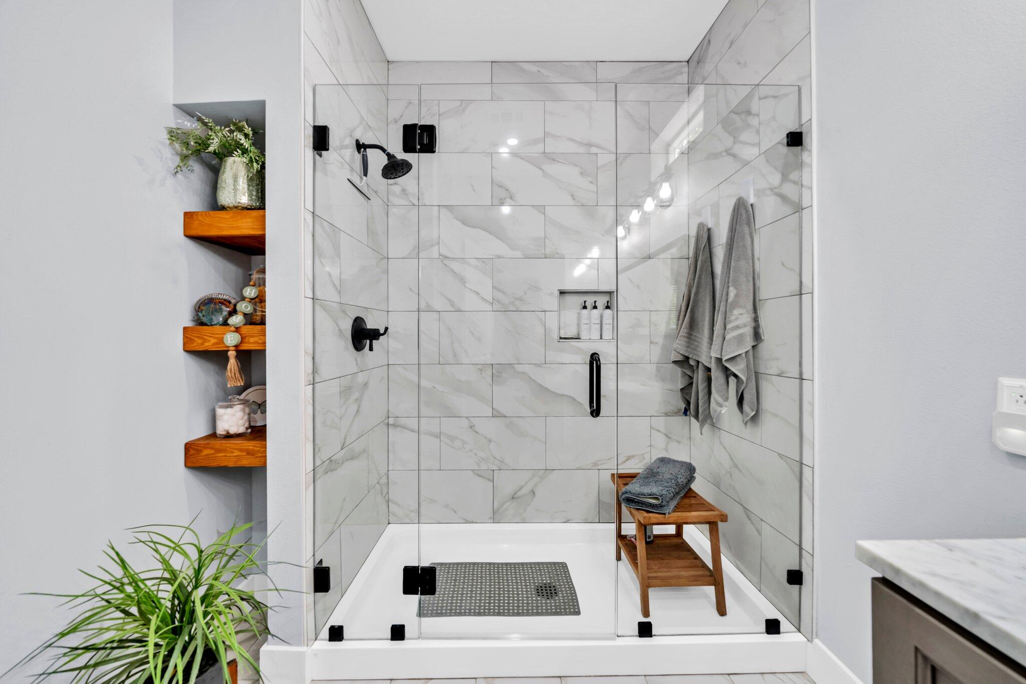 52 Lazy Bone St Point Vernon, FL 32462 - Photo 17 of 62 a bathroom with a sink and a shower curtain