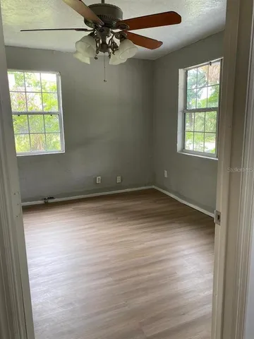 an empty room with a window