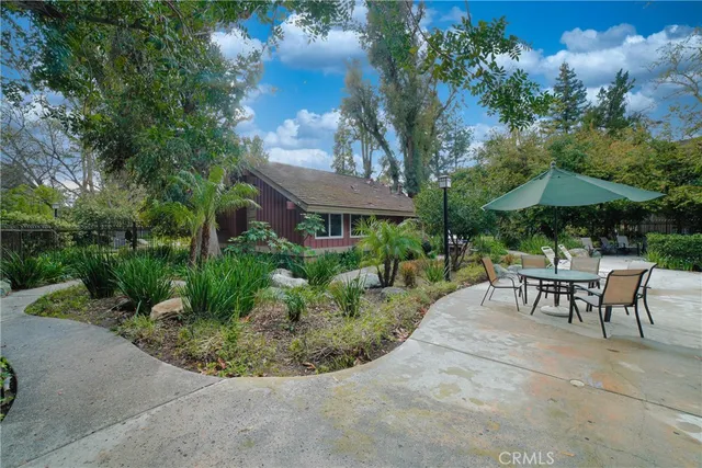a view of a swimming pool with a yard