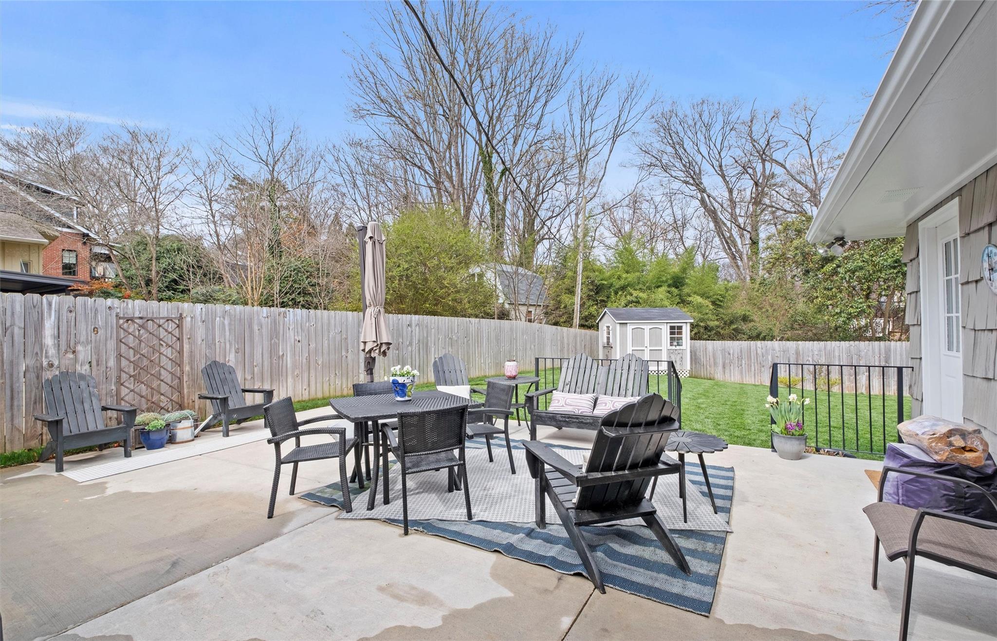 245 Scofield Road Charlotte, NC 28209 - Photo 29 of 33 a view of a patio with a table and chairs