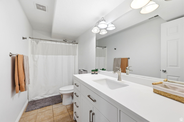 1816 River Bottom Road Springville, UT 84663 - Photo 21 of 37 Bathroom featuring a white vanity with integrated sink, white countertop, and brushed nickel faucet