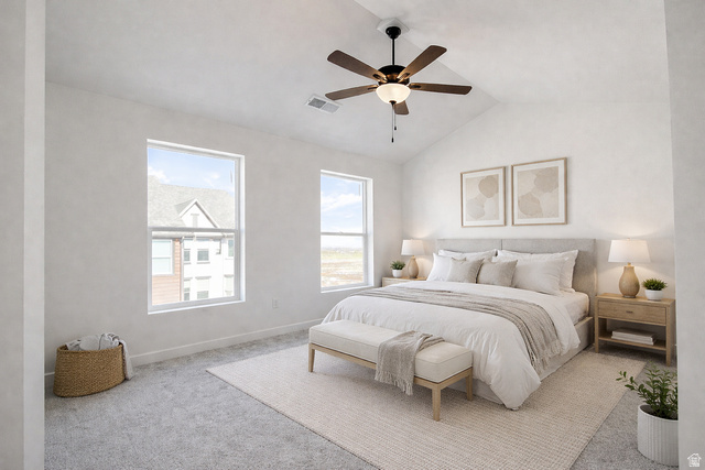 11014 South Lake Run Road, Unit 146 South Jordan, UT 84009 - Photo 9 of 22 Vaulted ceiling with an integrated ceiling fan and light fixture