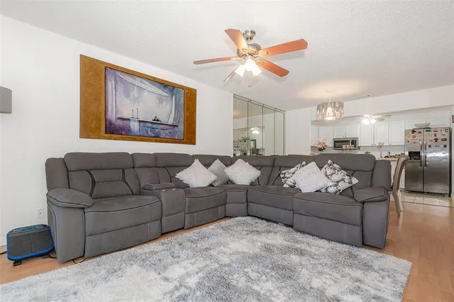 a living room with furniture