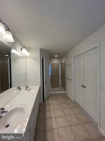 an empty room with closet