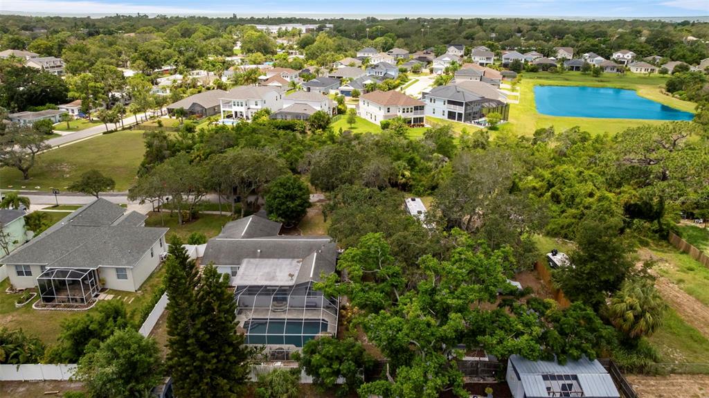 818 Eunice Drive Tarpon Springs, FL 34689 - Photo 46 of 59 an aerial view of residential houses with outdoor space