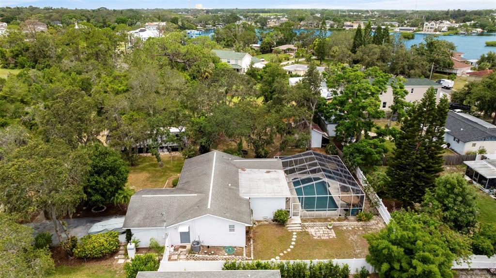 818 Eunice Drive Tarpon Springs, FL 34689 - Photo 48 of 59 an aerial view of residential houses with outdoor space and trees