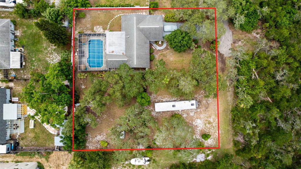 818 Eunice Drive Tarpon Springs, FL 34689 - Photo 51 of 59 an aerial view of residential house with outdoor space and trees all around