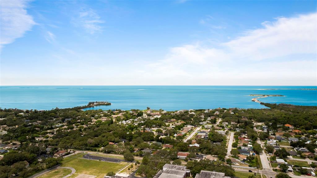 818 Eunice Drive Tarpon Springs, FL 34689 - Photo 58 of 59 an aerial view of ocean and residential houses with outdoor space