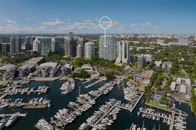 a view of a city with tall buildings