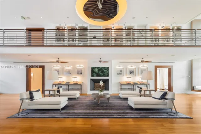 a large room with lots of table and chairs