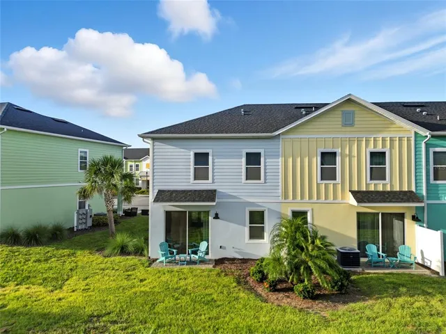 an aerial view of a houses with outdoor space