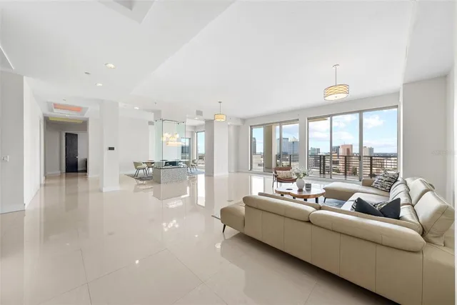 a view of a balcony with an ocean view