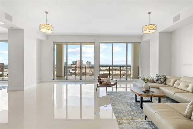 a view of a balcony with an ocean view