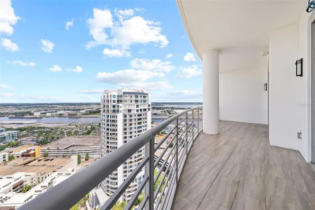 a view of a city with tall buildings