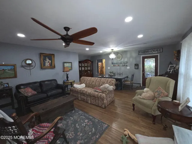 a living room with furniture