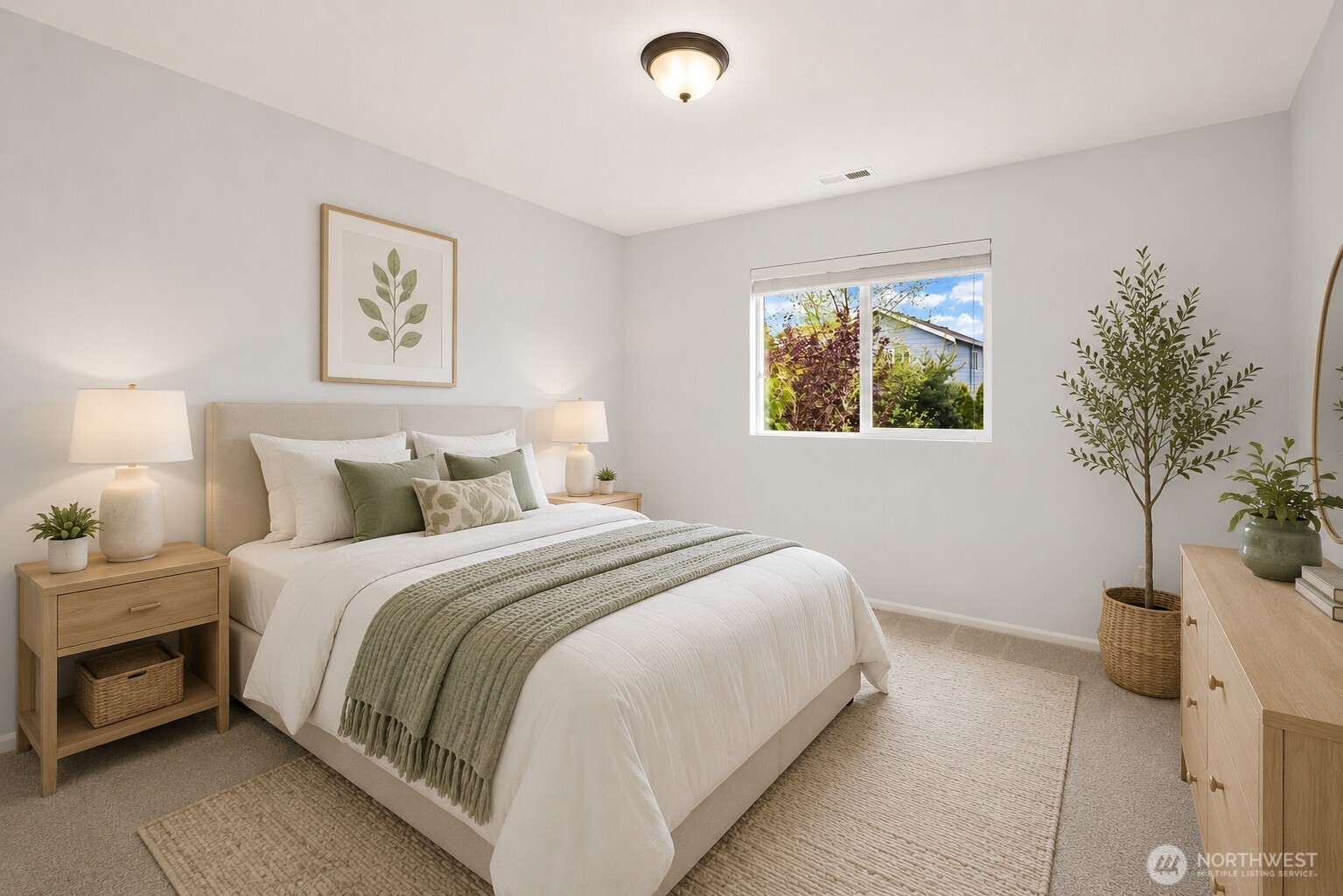 4119 167th Place Southeast Bothell, WA 98012 - Photo 24 of 39 a bedroom with bed and a potted plant