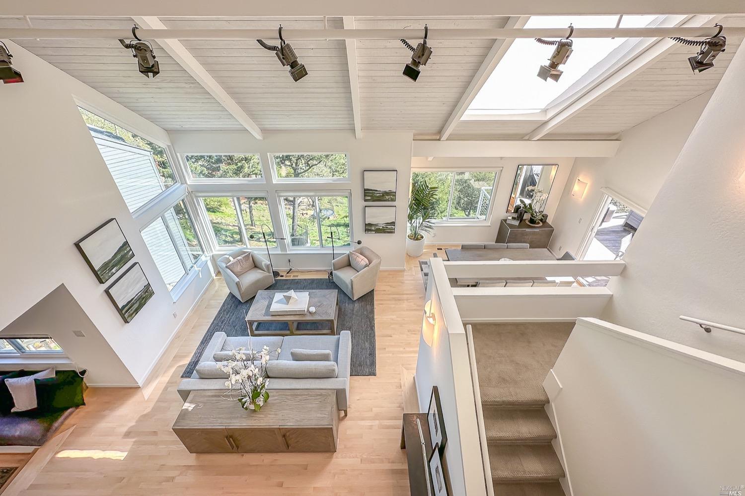 432 Durant Way Mill Valley, CA 94941 - Photo 11 of 69 a living room with furniture and a floor to ceiling window