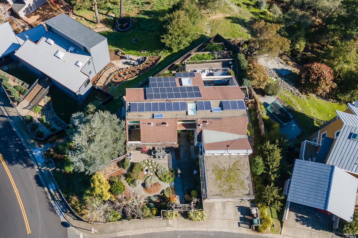 432 Durant Way Mill Valley, CA 94941 - Photo 65 of 69 a aerial view of a house with a yard and potted plants