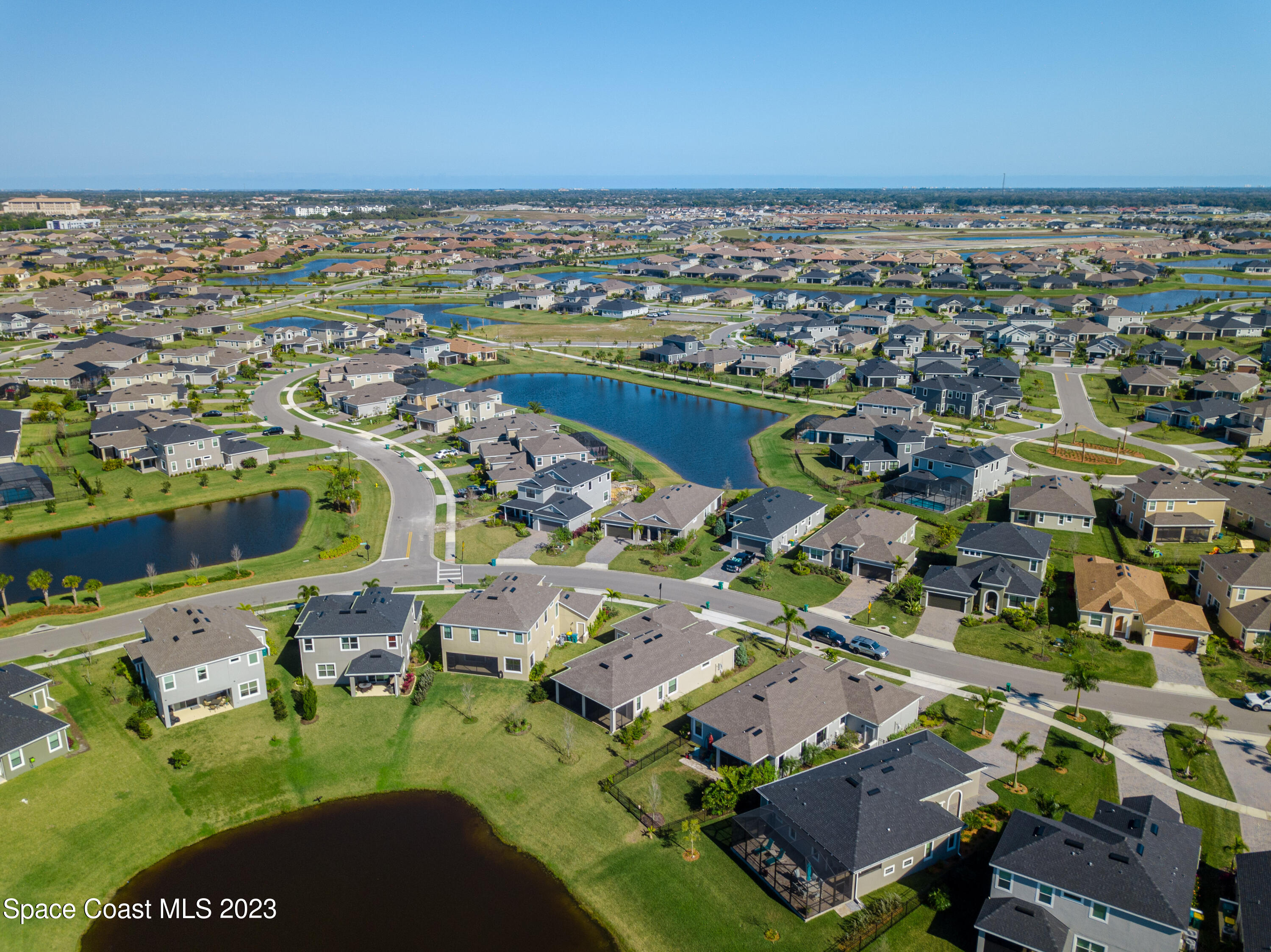 3349 Ribbon Grass Drive Melbourne, FL 32940 - Photo 43 of 45 an aerial view of residential houses with outdoor space