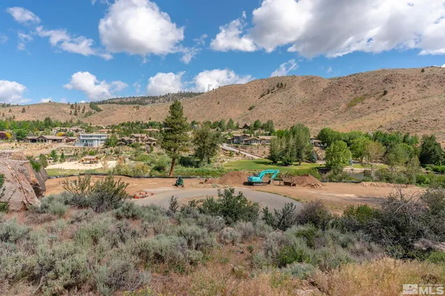a view of road and mountains
