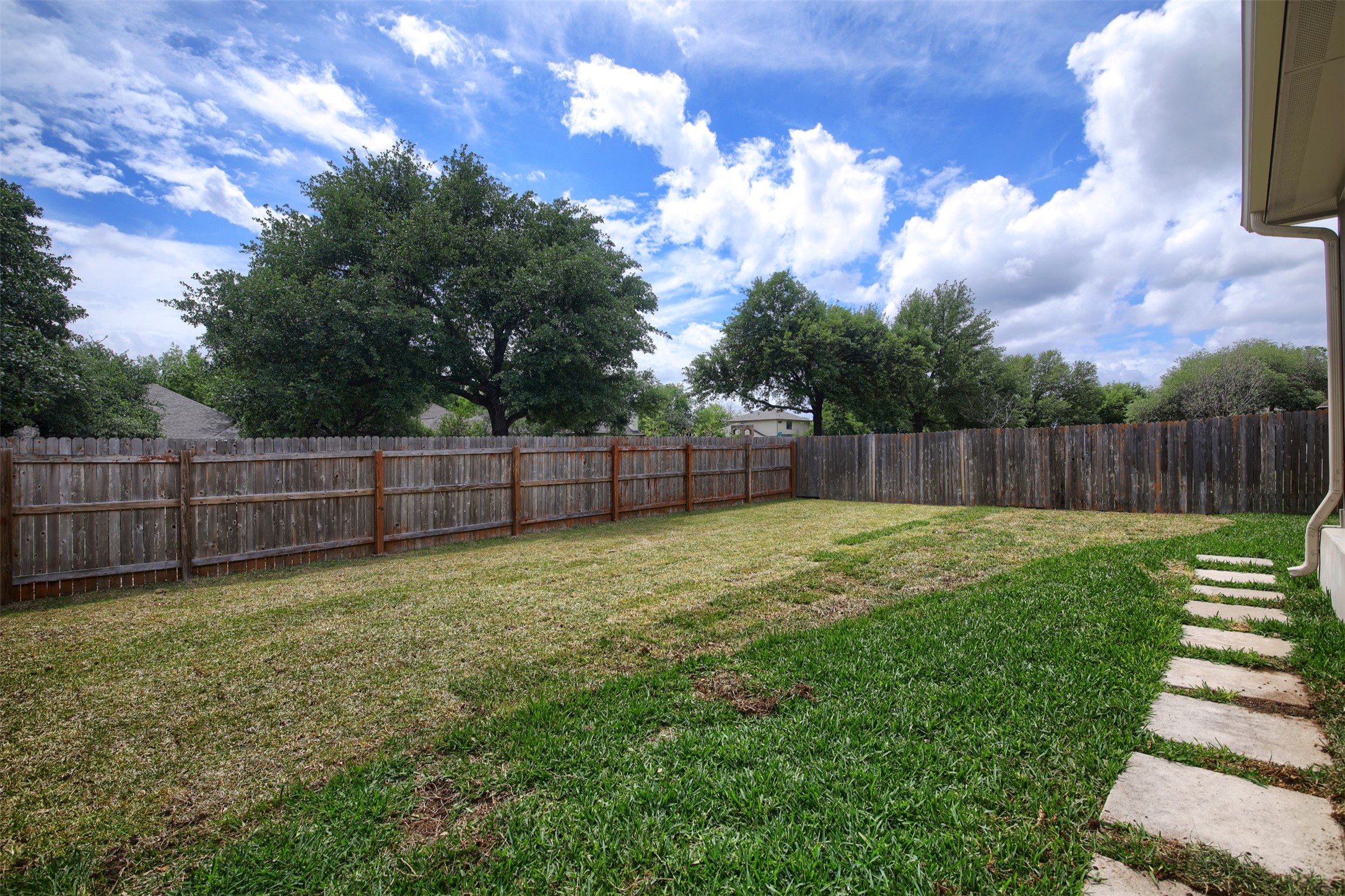 2979 Freemont Street Round Rock, TX 78681 - Photo 39 of 40 The property features a spacious yard with a well-maintained lawn and a wooden privacy fence