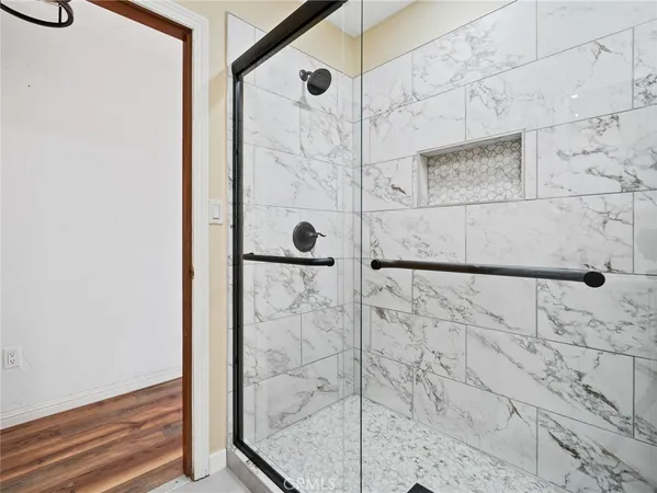 a bathroom with a shower