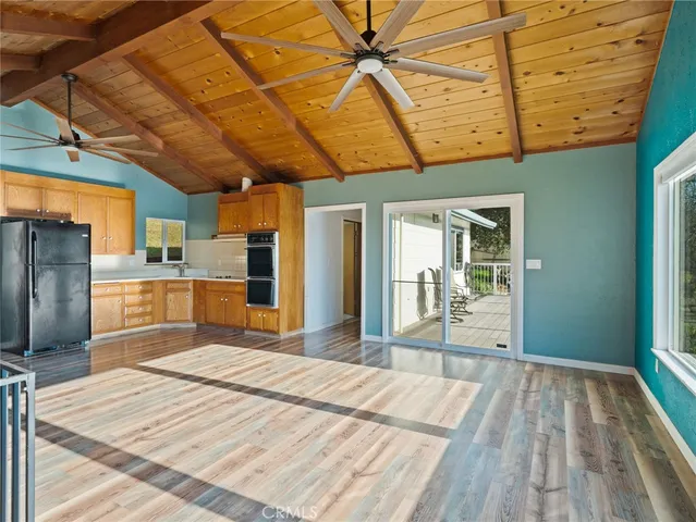 a large room with wooden floor
