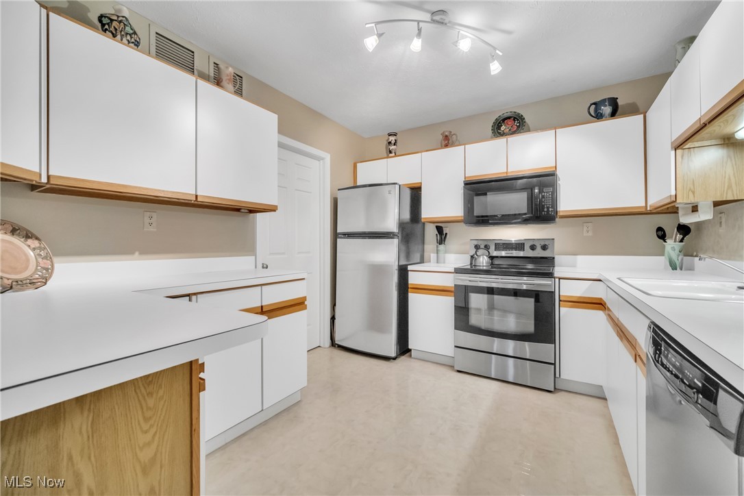 22481 Center Ridge Road, Unit 202 Rocky River, OH 44116 - Photo 10 of 24 Kitchen with white cabinetry, stainless steel appliances, and sink